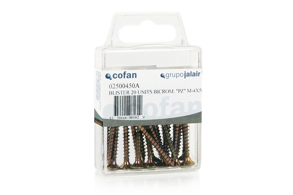 Cofan 02500325A Chipboard Screws, 3 x 25 mm, Set of 30 Pieces