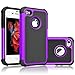 Tekcoo Compatible for iPhone 5S Case/iPhone SE Case/iPhone 5 Case, [Tmajor Series] [Purple/Black] Shock Absorbing Hybrid Defender Rugged Cover Skin Shell Hard Plastic Outer & Rubber Silicone Inner