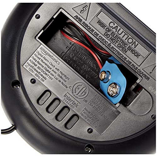 Amazon Basics Small Digital Alarm Clock with LED Display, Nightlight