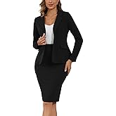 Women's 2 Piece Suit Skirt Set Business Office Formal Dress Suit Peplum Blazer Jacket Midi Pencil Skirt Suits