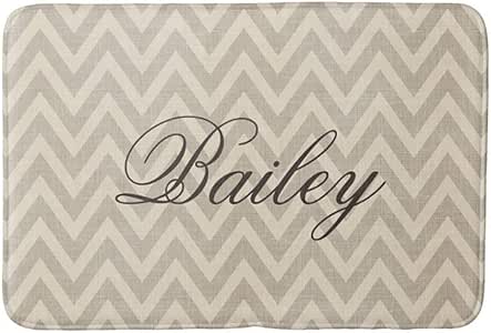 Alfombra rústica de Lino, Color Beige y Gris Pardo con Monograma de