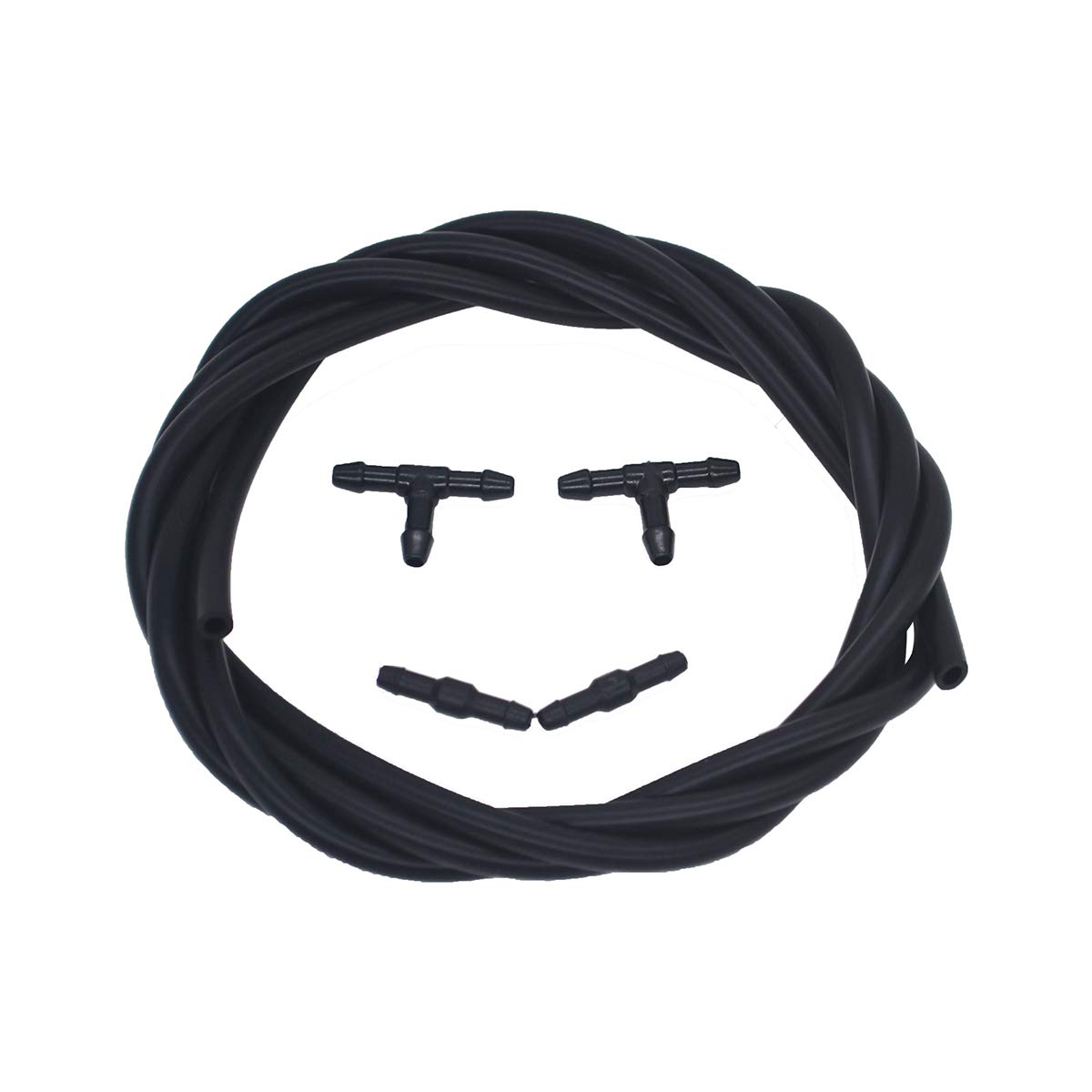 KASturbo Universal Windscreen Washer Hose Kit with 4 Hose Connectors 2 Meters Washer Pipe to Connect Car Water Pump and Nozzles