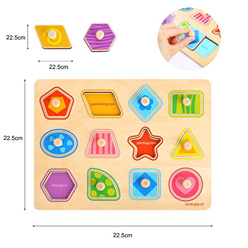 Tookyland Kids Wooden Peg Puzzle Set, SeeInside Learning Alphabet