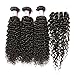 Beauty Forever Hair Brazilian Curly Virgin Hair 3 Bundles Weave with 3 Part Lace Closure for Women Natural Color Unprocessed Human Hair Extensions 10 12 14+ 10closure