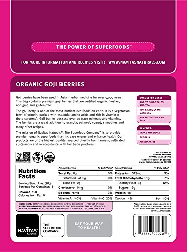 Navitas Naturals Organic Goji Berries, 8-Ounce Pouches, 8 Servings (Pack of 2) - Image 4