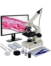 AmScope m100 C led sp14 e 40 x  1000 x Estudiante Campo de la Biología microscopio con iluminación LED + Camera + Slide Preparación Kit