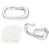 PATIKIL 14x8mm 925 Sterling Silver Spring Gate Rings, 2Pcs Tiny Oval Spring Clasps Necklace Enhancer Shortener Closures Connector for Jewelry Making Necklaces DIY, Silver Tone