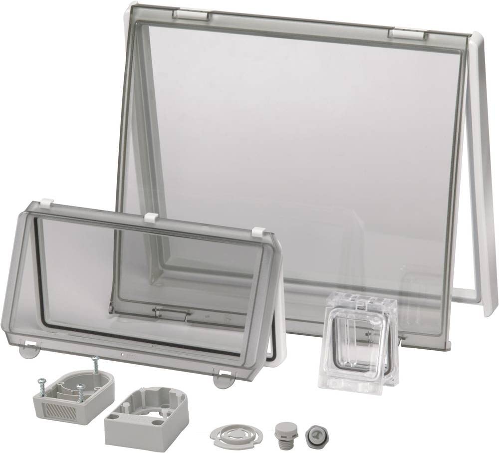 Fibox L 24 II Viewing Window Lid Transparent with Hinge (L x W) 248 mm x 218 mm Polycarbonate Clear Pack of 1