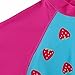 TFJH E Swimsuit for Girls Sun Protetion Short Sleeve Swimwear UV 50+ HotPink Cute,Strawberry 104/110