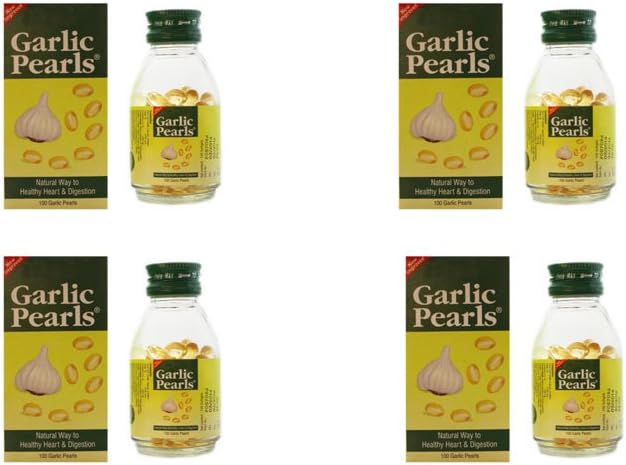 Pack of 4 - Garlic Pearls Natural Way to Healthy Heart & Digestion 100 Garlic Pearls