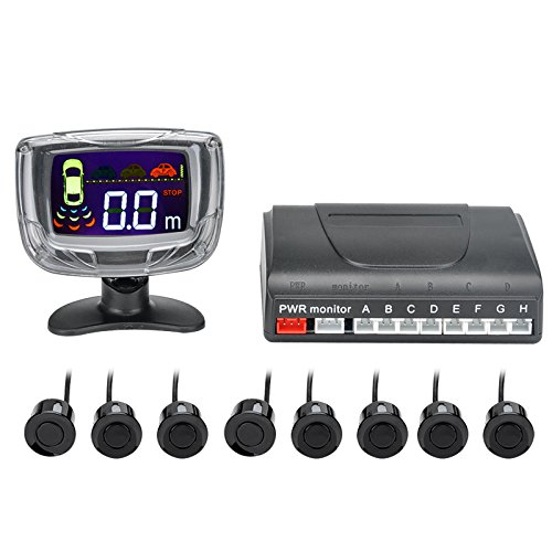 BW 8 Ultrasonic Sensor Parking System - 2 Inch LCD Display, Audio Alert, 0.3 To 2.5M Detecting Distance