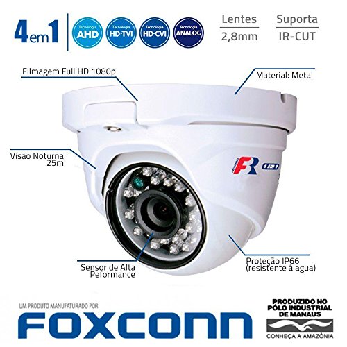 Câmera Dome Infravermelho Flex 4 em 1 Focusbras Fs-mdf2m Full Hd 1080p - Cvbs, Ahd, Hdcvi, Hdtvi