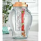 Home Essentials & Beyond 2 Gallon Infuser Beverage Dispenser with Copper Lid, Clear