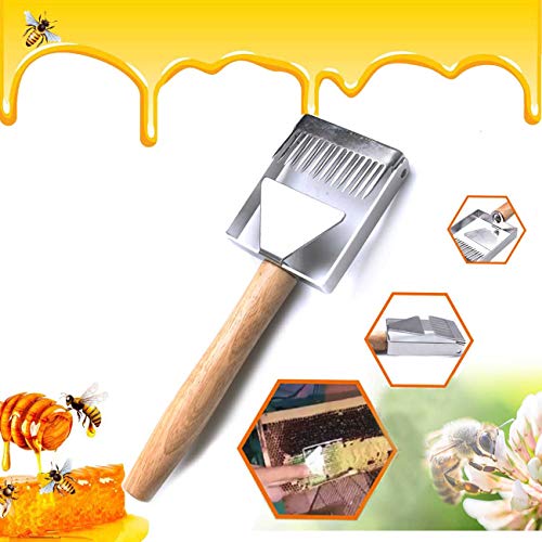 Diriway Honey Fork Knife Honey Uncapping Fork Scraper Knife Food Degree Portable New Designed 304 Stainless Steel Honey Uncapping Tool, Beekeeping Equipment Tool, Iron Honeycomb Honey Scrape