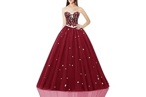 Likedpage Women's Sweetheart Ball Gown Tulle Quinceanera Dresses Prom Dress
