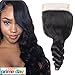Li Queen Brazillian Hair Loose Wave Lace Closure size 4x4 Top Lace Closure with Baby Hair 100% Human Hair Loose Wave Closure Free Part 1B# Colo 14 inch