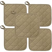 Beige Heat Resistant Pot Holders 6.5" Square Solid Color (Pack of 10) | Multipurpose Quilted Hot Pads Pot Holders For…