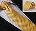 MENDENG Black Gold Striped Tie Woven Jacquard Silk Men's Suits Ties Necktie
