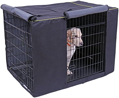 Speedy Pet Waterproof Dog Kennel Covers Durable Windproof Dust-Proof Crate Cover Indoor/Outdoor for Dog Cage Black