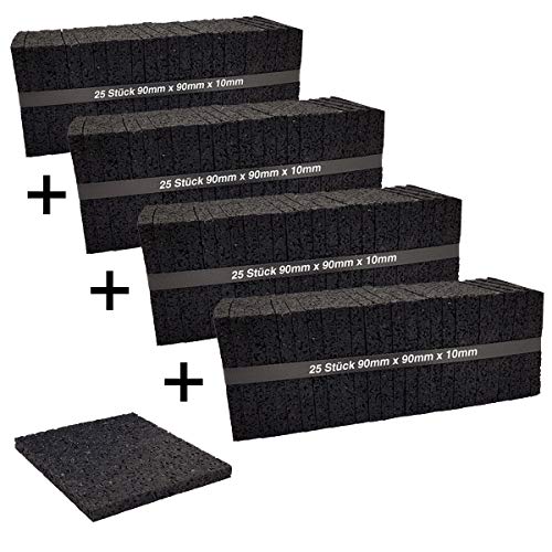 My Plast I 90 x 90 x 10 mm - 100 Stück I Terrassen-Pads – wasserbeständige Gummimatten für Terrassen-Holz, belastbare… – Bild 3