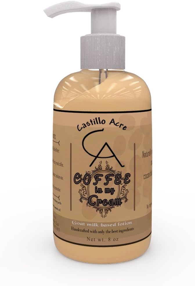 Castillo Acre’s Coffee in my Cream, All Natural Goat Milk Based Lotion, No Fragrance Added