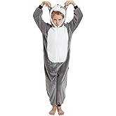 ANBOTA Kids Dog Costume Onesie for Halloween Boys Girls Husky Puppy Cosplay Fleece One Piece Pajama Zipper Closure