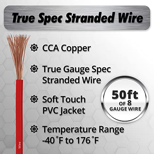 InstallGear 1/0 Gauge AWG CCA Power Ground Wire Cable (25ft Black) True