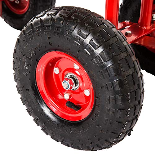 Kinsunny Garden Cart Rolling Adjustable Degree Swivel Seat Lawn Yard