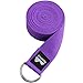 REEHUT Yoga Strap 6ft with Ebook - Durable Polyester Cotton Exercise Straps w/Adjustable D-Ring Buckle for Stretching, General Fitness, Flexibility and Physical Therapy Purple