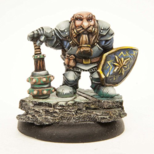 Stonehaven Dwarf Paladin Miniature Figure for 28mm Table top Wargames - Made in USA