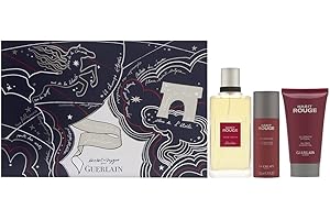 Guerlain Habit Rouge for Men 3 Piece Set Includes: 3.3 oz Eau de Toilette Spray + 2.5 oz All-Over Shampoo + 1.7 oz Deodorant
