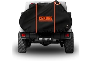 CEKURE Heavy-Duty 600D, 1-2 Bikes Bike Cover Transport on Rack - Accident Proof Reflective Design Bike-Covers for 2 Bikes on 