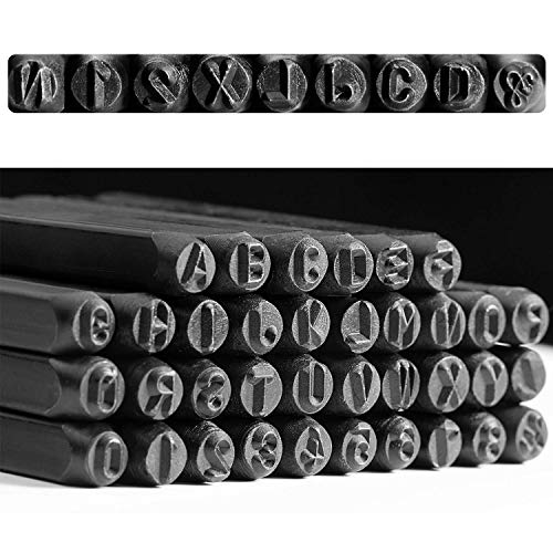 Letter and Number Metal Stamping Kit - for Clear and Precise Imprints - 5/32-Inch Steel Alloy Punching Set for Leather, Clay, Plastics, Metal, Wood - Set with A-Z and 0-9 - Thumbnail 2