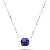 Kikioo lapis lazuli necklace,genuine lapis lazuli jewelry,18 + 2 Inch Adjustable 925 silver Chain, lapis lazuli necklace women Preferred Token