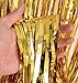 Set of 2 Shiny Gold Metallic Foil Fringe Door & Window Curtain Party Decoration 3' X 8' (36