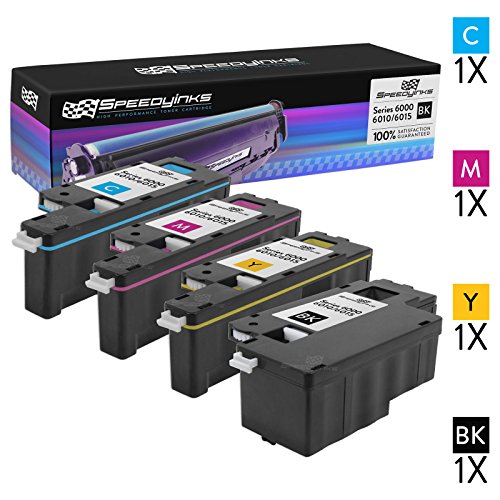 Speedy Inks Toner Cartridge Replacement for Xerox Phaser 6010 & WorkCentre 6015 (Black, Cyan, Magenta, Yellow, 4-Pack)