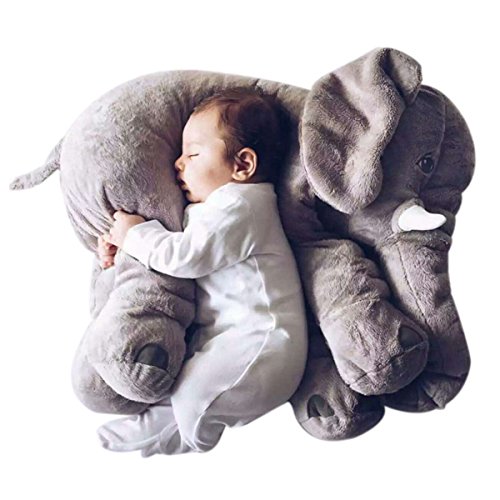 LOVOUS Big Stuffed Elephant Plush Doll Pillow, Grey