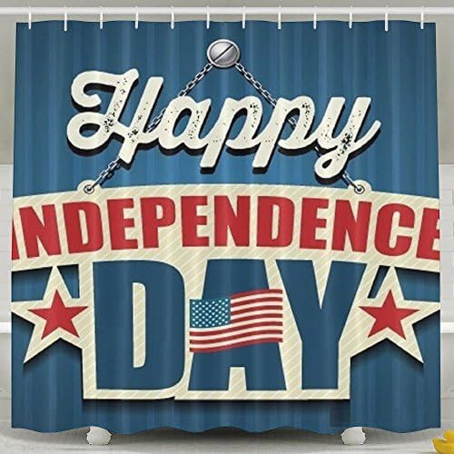 ALGHK Happy Independence Day 2018 Custom Waterproof Shower Curtain Bathroom Curtains 60x72 Inches