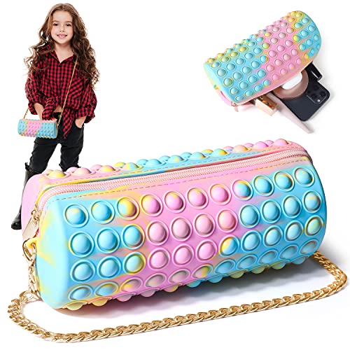 JIMMIDDA Pop Shoulder Bag, Pop it Purse 2 in 1 Push Pop it Bags for