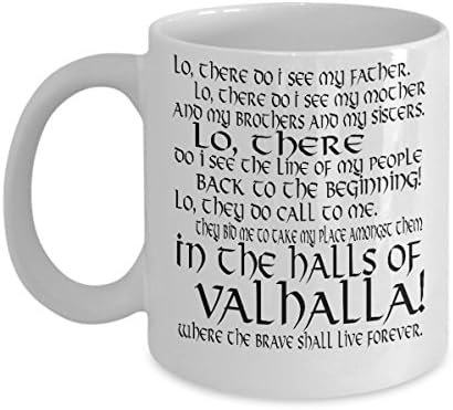 Viking Mug Coffee Cup 11oz - Lo There Viking Prayer - Great Viking Gift