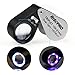 Jeweler Loupe, RISEPRO 10x Magnification Jeweler Loupe Triplet Lens with 6 LED UV Light 21mm MG7802-10X