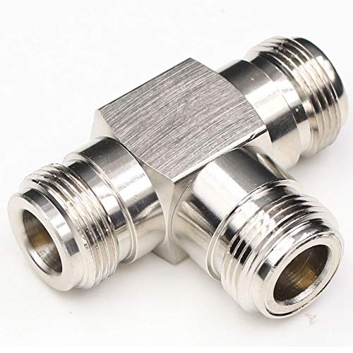 TEZONG 3 Way N Type T Splitter Connector N Female to 2 N Female Jack Coax Coaxial Adapter RF connectors 1Pack - Thumbnail 5