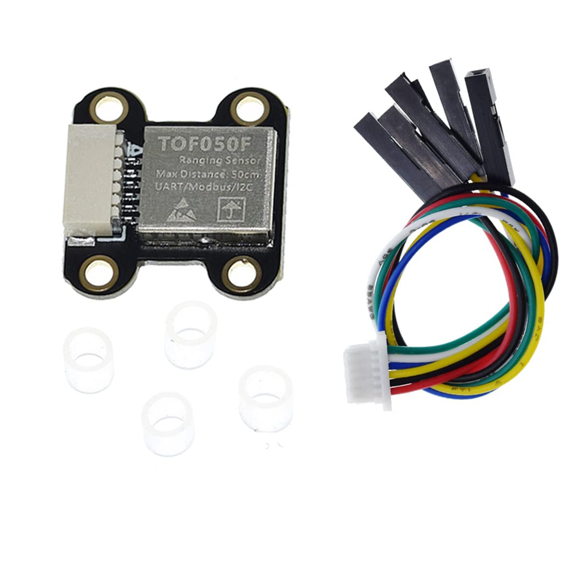 Hailege TOF050F VL6180 TOF Sensor Time-of-Flight Laser Distance Measurement Sensor Built-in MCU Algorithm with UART IIC I2C MODBUS Modes Measuring Distance 50 cm