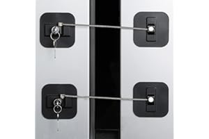 BAOWEIJD Fridge Lock,2 Pack Refrigerator Locks with Keys,Freezer Lock and Child Safety Cabinet Lock,Black Fridge Lock