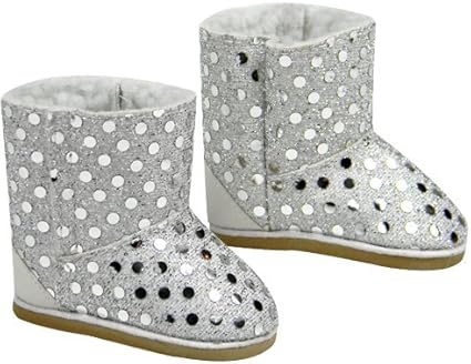 sequin silver boots