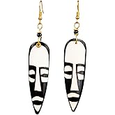 TEMBO AFRICA Handmade African Earrings Tribal Earrings Length: 3.5 Inches (with hooks) Boho Jewelry Gifts Handmade From Africa AE01