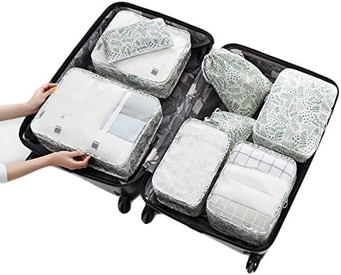 Travel Luggage Organizer 8 Set Lightweight Waterproof Packing Cubes Storage Bags