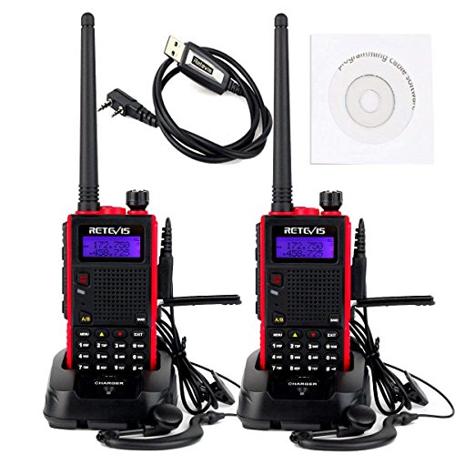 Retevis RT5 Long Range Walkie Talkies 7W Dual Band VHF/UHF 136-174/400-520 MHz 128 CH VOX FM Two Way Radio(2 Pack) and Programming Cable Retevis RT5 Long Range Walkie Talkies 7W Dual Band VHF/UHF 136-174/400-520 MHz 128 CH VOX FM Two Way Radio(2 Pack) and Programming Cable