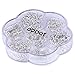 eBoot 7 Style 895 Pieces Jewelry Findings Starter Kit with Clear Box, Silver
