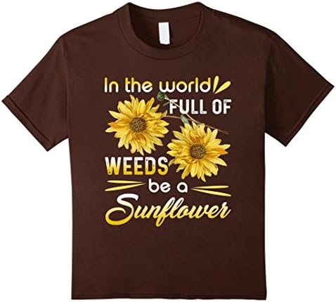 Kids Sunflower Shirt - Beautiful Sunflower T shirt 6 Brown